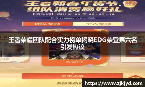 王者荣耀团队配合实力榜单揭晓EDG荣登第六名引发热议