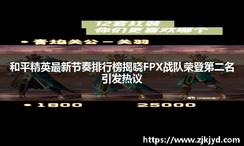 和平精英最新节奏排行榜揭晓FPX战队荣登第二名引发热议